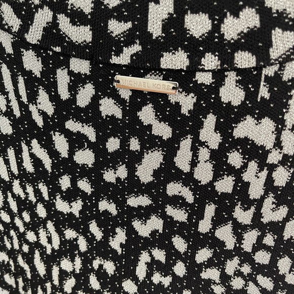 Michael Kors Metallic Cheetah Print Bell Sleeve Bodycon Dress - Picture 5 of 7